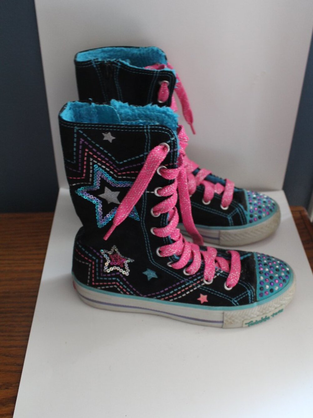 Skechers Twinkle Toes Hi Top Boot Sneaker Size 13.5 Girls